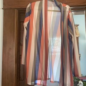 Long Stripped Cardigan